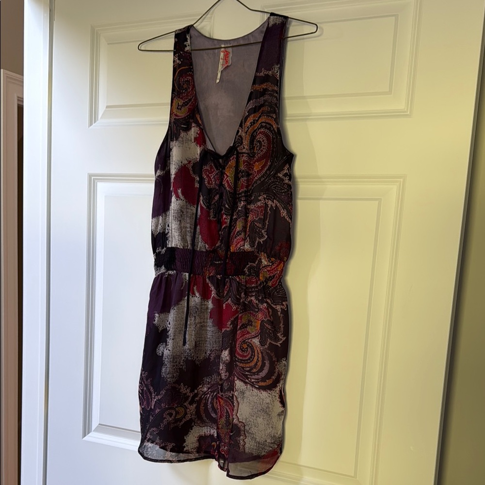 Free People Red and Pink Sleeveless Sundress